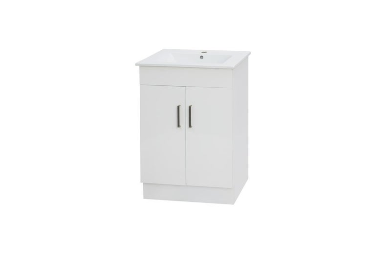600mm Square Ceramic Basin White Vanity Carousel 1