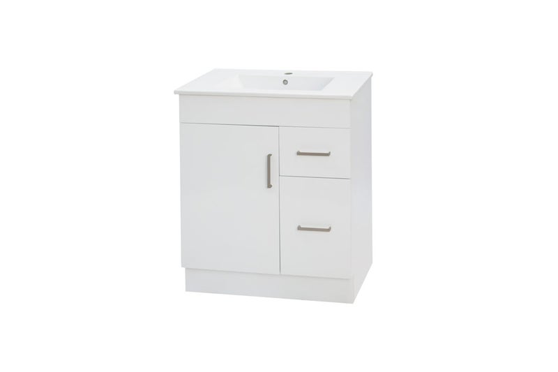750mm Square Ceramic Basin White Vanity Carousel 1