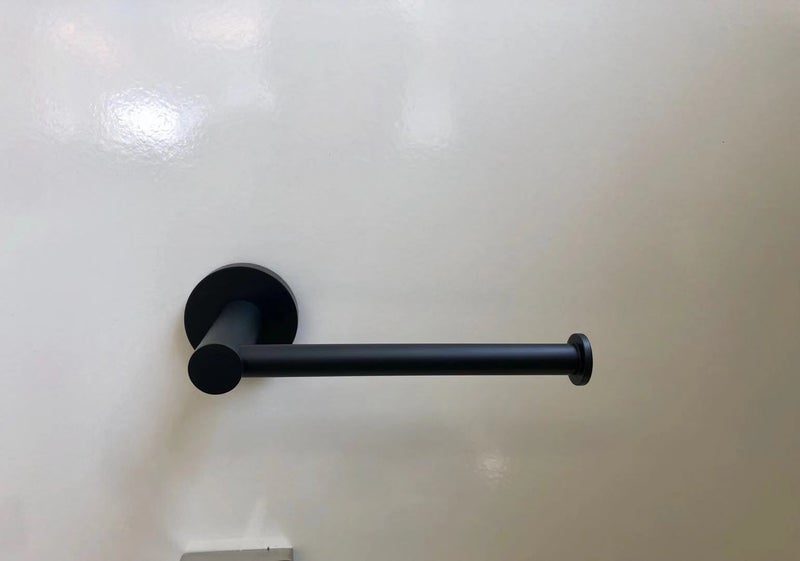 Matt Black Toilet Roll Holder Round Bar Carousel 1
