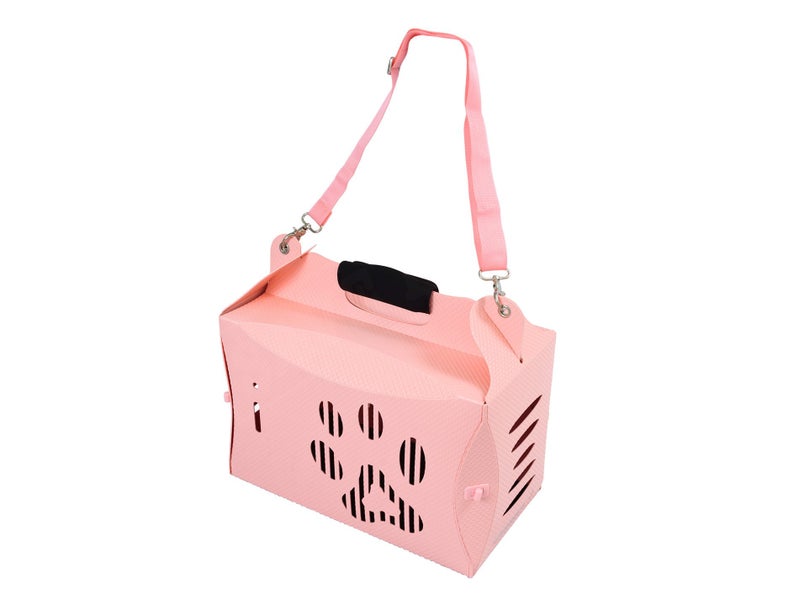 Pet Carrier Carry Cage - Pink - 43x22.5x29cm Carousel 1