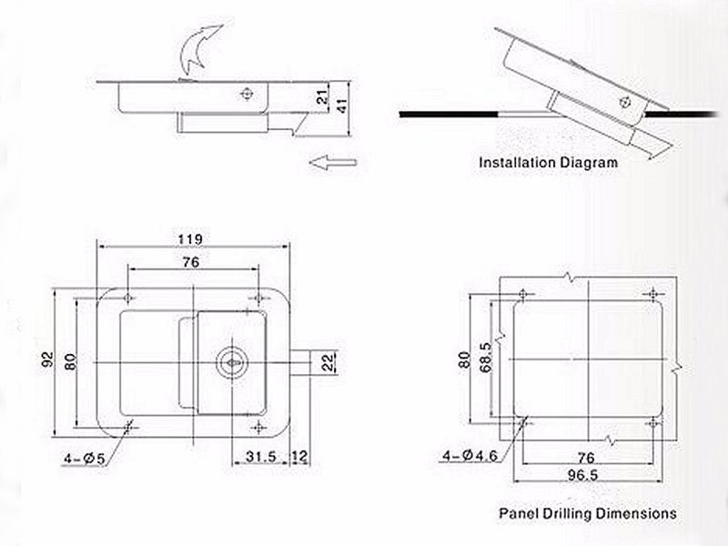 RV Paddle Entry Paddle Door Lock Latch Handle Knob Deadbolt Camper Trailer Carousel 4