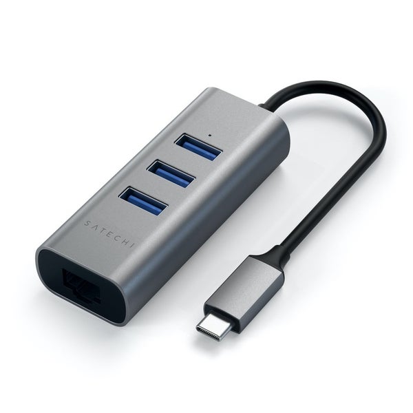 SATECHI TYPE-C 2-in-1 3 Port USB 3.0 Hub & Ethernet Port - Space Grey Carousel 2