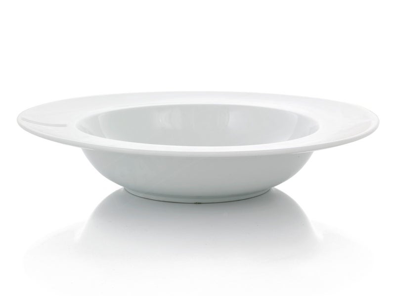 Wide Round Serving Bowl Porcelain White 330mm Dia Carousel 2