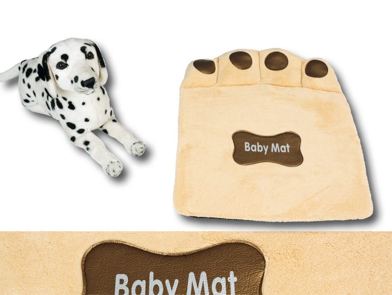 Pet Bed Paw Shaped Mat 72x61.5cm Beige Carousel 1