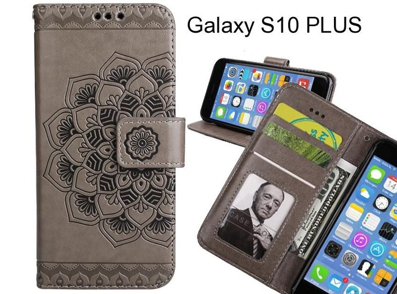 Galaxy S10 PLUS Case mandala embossed leather wallet case Carousel 1