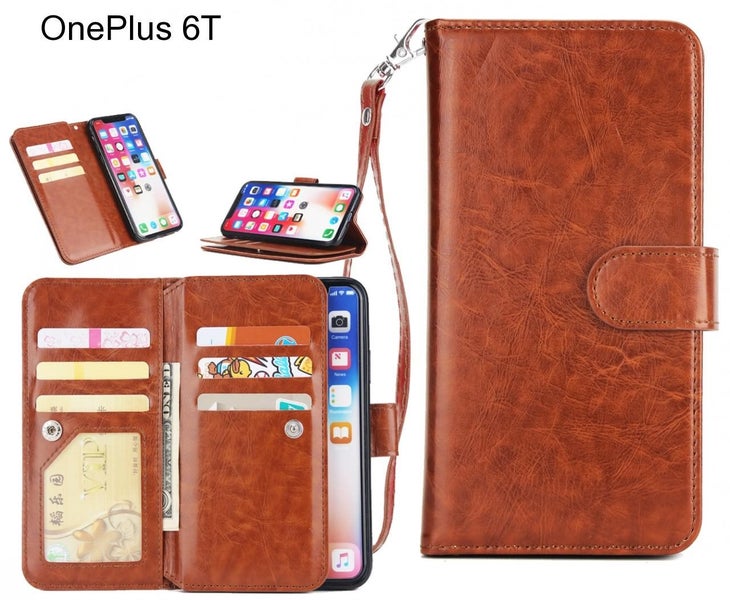 OnePlus 6T Case triple wallet leather case 9 card slots Carousel 1