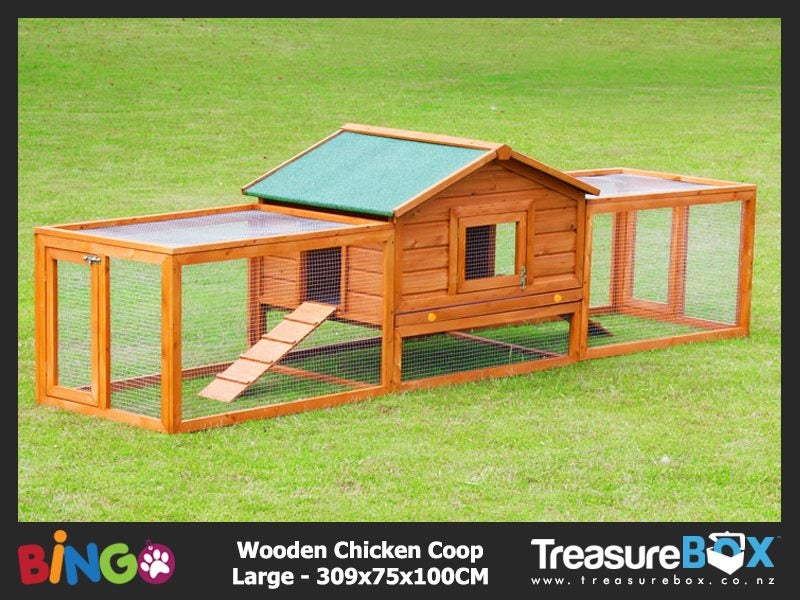 Chicken Coop Rabbit Hutch With Double Runs Large