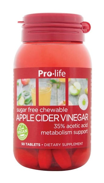 Pro-life Apple Cider Vinegar 50 Chewable Tablets (Sugar-Free)629691188124171126