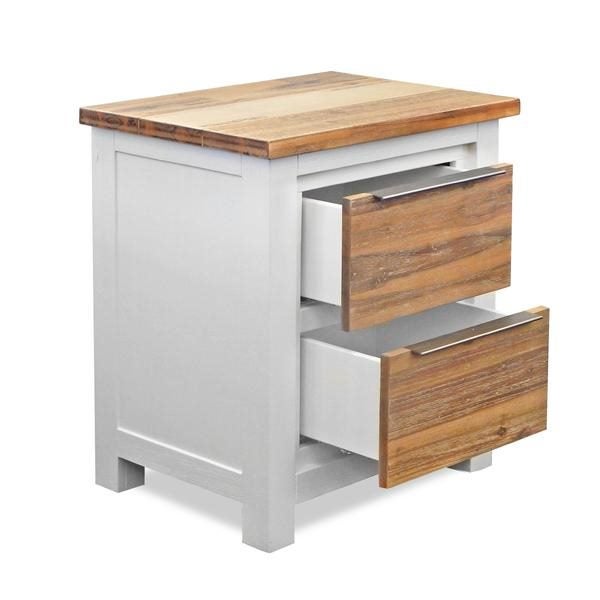 Bedside Table Cabinet 2 Drawer Coastal Collection