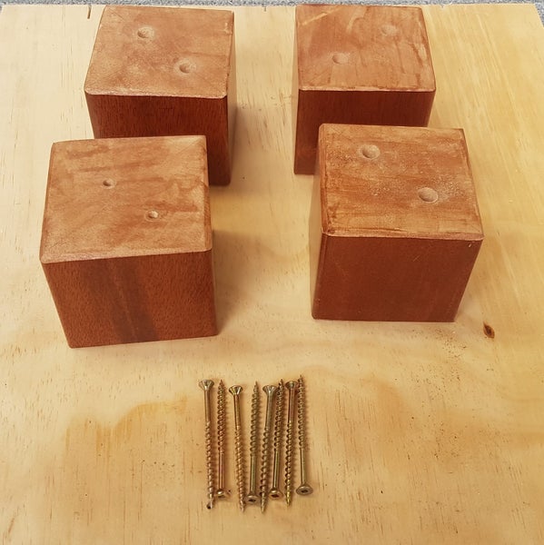 4 Solid Wood Square Sofa Legs 75mm Height New