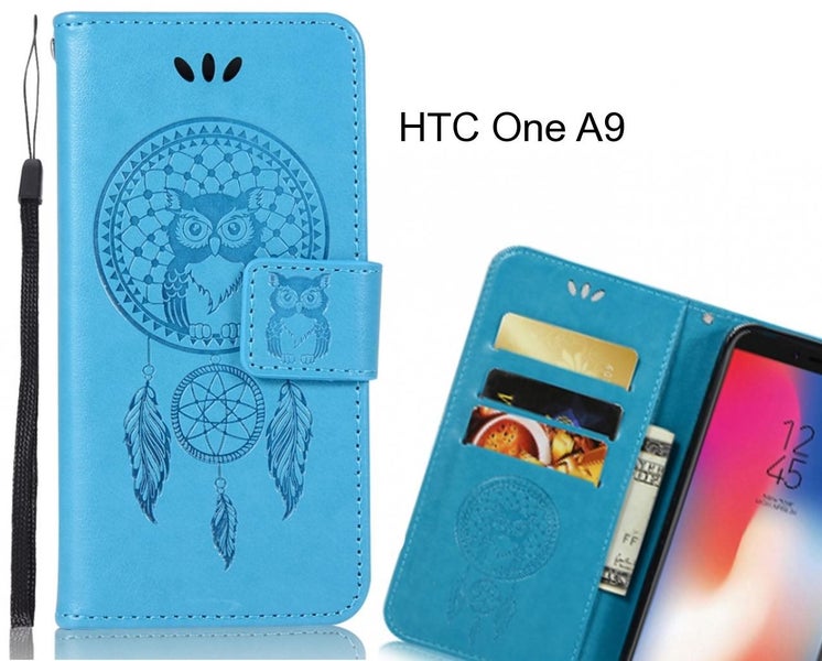 HTC One A9 Case Embossed leather wallet case owl Carousel 1