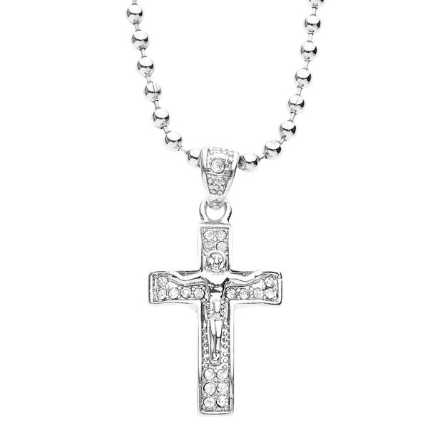 Iced Out Bling Fashion Chain - MICRO CROSS silver Carousel 1