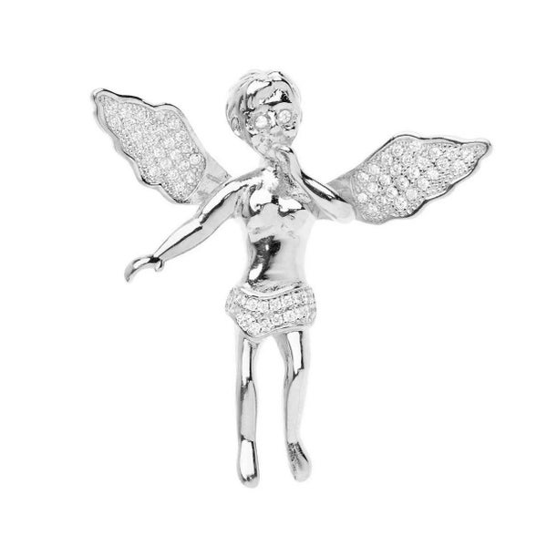 Premium Bling - 925 Sterling Silver Angel Pendant Carousel 1