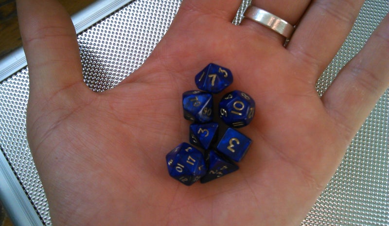 D&D Blue TINY DICE Polyhedral set - Blue swirl + Free metallic dice bag! Carousel 2