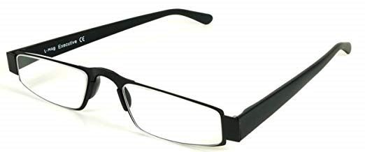 BLACK - I-Mag Executive European Style Reading Glasses with Hard Slide Open Case Carousel 2