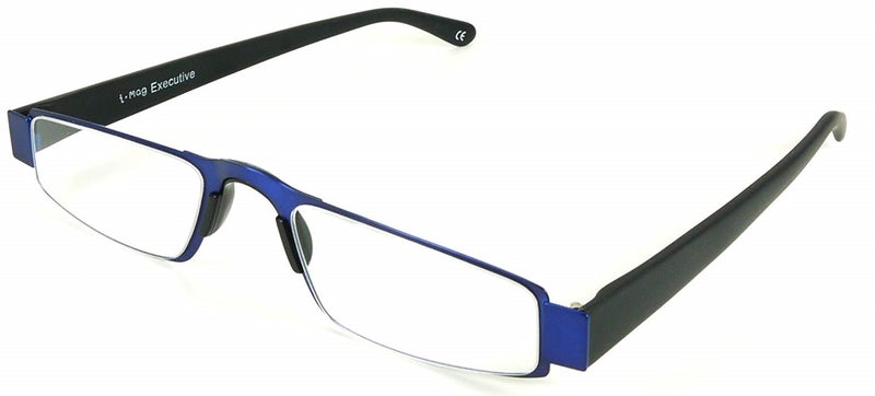 BLUE - I-Mag Executive European Style Reading Glasses with Hard Slide Open Case Carousel 2