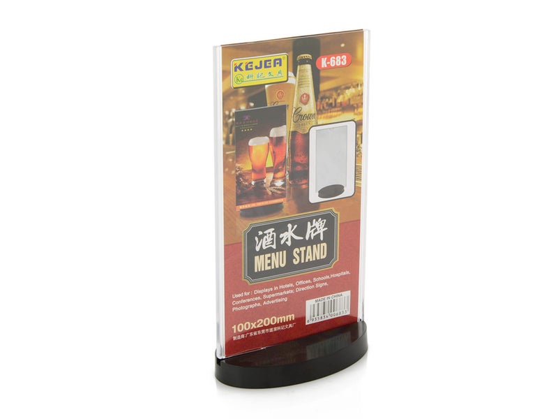 Display Stand Clear Plastic Sign Holder 100x200mm Carousel 1