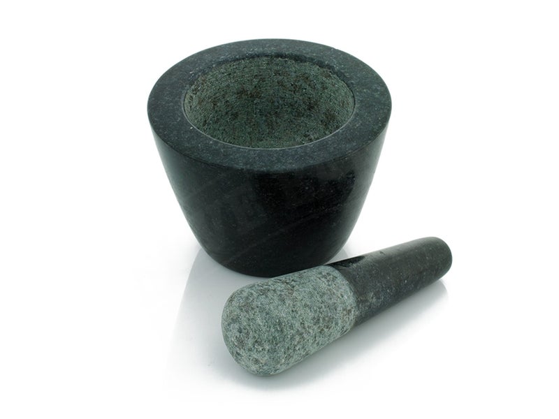 Mini Mortar and Pestle Solid Granite Black 13cm Carousel 2
