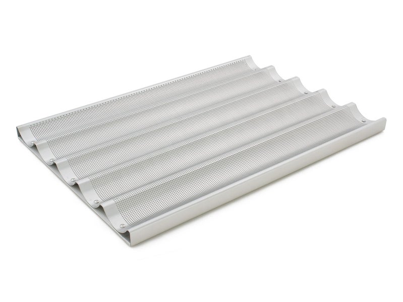 5 Stick French Bread Baguette Loaf Pan 18" Commercial Bakers Perf Aluminium Tray Carousel 1