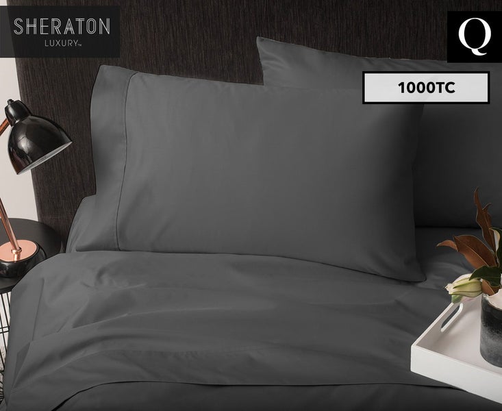 Sheraton Luxury 1000tc 100 Cotton Queen Bed Sheet Set Dark Smoke Sheraton Luxury 1000tc 100 Cotton Queen Bed Sheet Set Dark Smoke Sets Trade Me