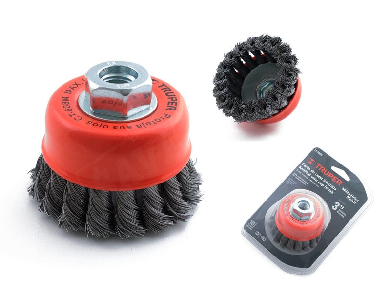 TRUPER 3" Knotted Wire Cup Brush - Medium Wire Carousel 2