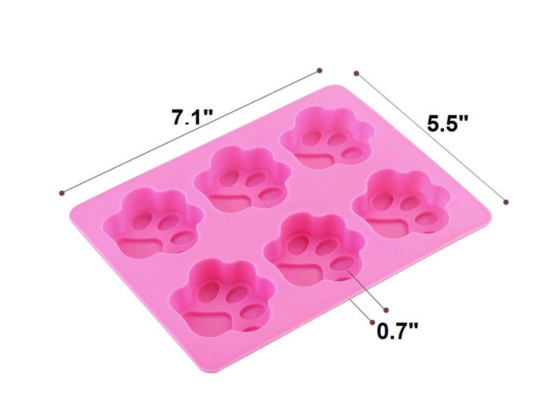 6-Cavity Animal Paw Shape Silicone Mold - Ice Cube Chocolate Soap Candle Tray Carousel 2