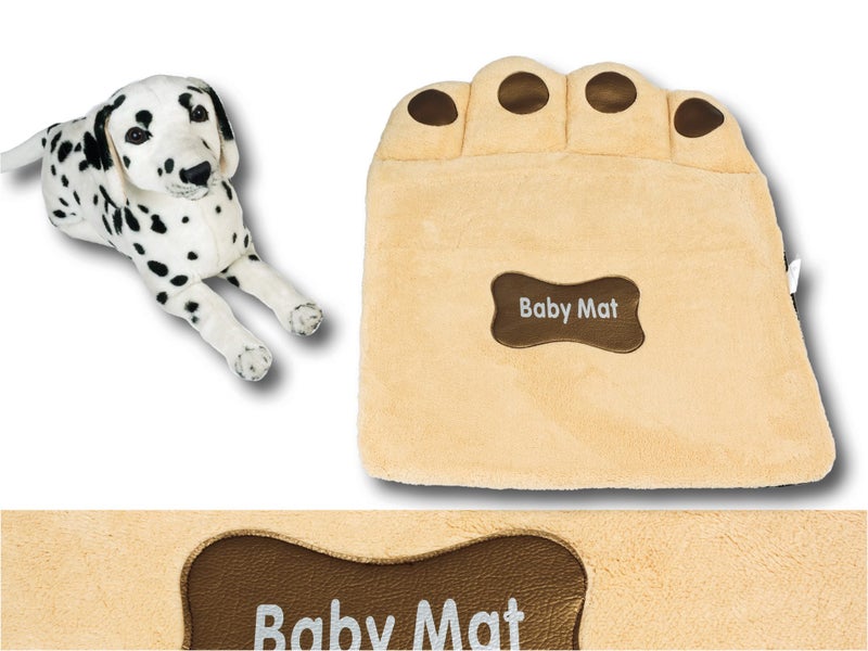 Pet Bed Paw Shaped Mat 81x67cm Beige Carousel 1