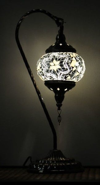 Turkish Mosaic Large Swan Lamp White - 46cm Carousel 1