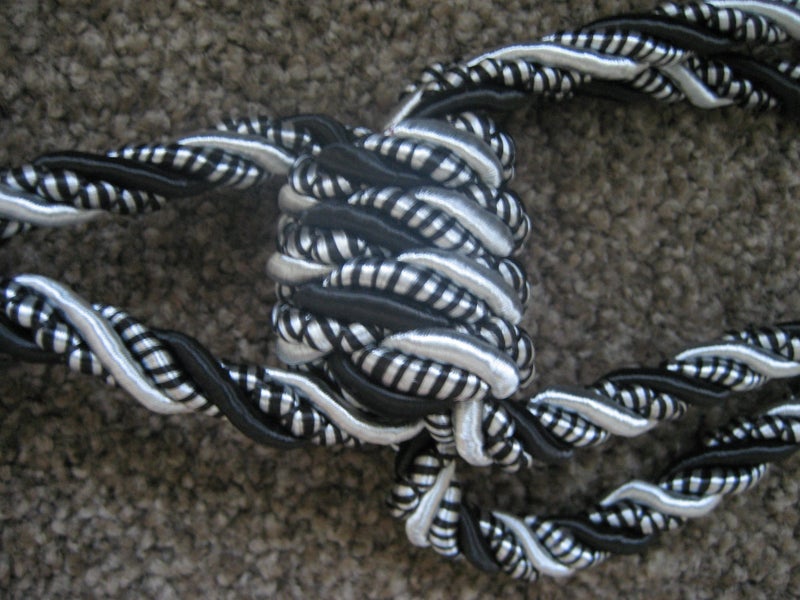 NEW Black and Silver CURTAIN TIE BACK - ONE Carousel 3