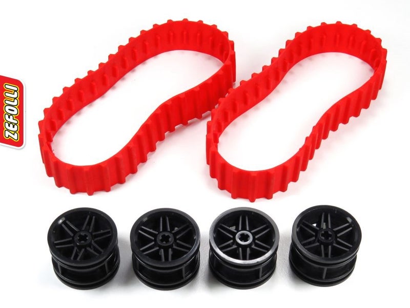 2 Large Lego Tread Tracks with Wheel Rims - U Carousel 1
