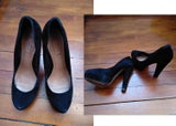 Siren Leather Suede High Heel Black Shoes Size8