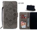 LG V20 case leather wallet case embossed pattern