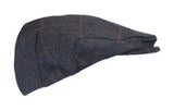 Unisex Derby Tweed Flat Cap - Hunting Shooting Countrywear Hat - Blue Tweed