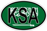 Sticker oval flag vinyl country code KSA saudi arabia