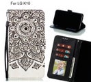 LG K10 Case Leather Wallet Case 3D Pattern Printed