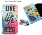 Galaxy S20 Plus case 3 card leather wallet case printed ID