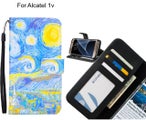 Alcatel 1v case 3 card leather wallet case printed ID