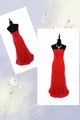 Ball Dress Formal Wear Strapless Beaded Red Lace Overlay Trumpet Size 12/14