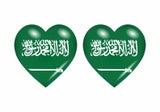 2x Sticker flag vinyl country heart KSA saudi arabia