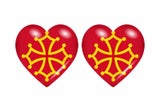 2x Sticker flag vinyl country heart occitan