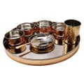 Indian Hammered Dinnerware Set Bowl Katori Thali
