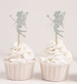 Darling Souvenir Its a Girl Baby Shower Angel Cupcake Toppers-Glitter Silver