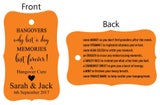100 PCS overs Custom Front and Back Text Wedding Favor Gift Hang Tags-Orange