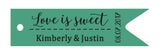 100 PCS Love is Sweet Customized Personalized Wedding Paper Hang Tags-Green
