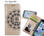 Oppo A91 Case mandala embossed leather wallet case