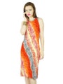 Bimba Women Knee Length Orange Dress Racer Back Bodycon Chic Holiday Clothing