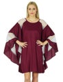 Bimba Women Rayon Short Poncho Dress Butterfly Kaftan Classic Boho Clothing