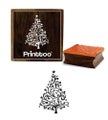 Printtoo Square Starry Christmas Tree Design Wooden Rubber Stamp Scrap-Booking