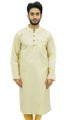 Atasi Men's Beige Khadi Cotton Long Kurta Shirt Indian Ethnic Wear