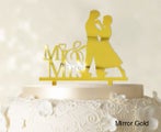 Personalized "Mr And Mrs" Wedding Cake Topper With Date And Heart Cake
